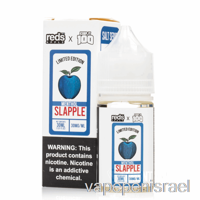 חד פעמי Vape Israel Slapple Menthol - 7 Daze X Keep It 100 מלחים - 30 מ"ל 30 מ"ג